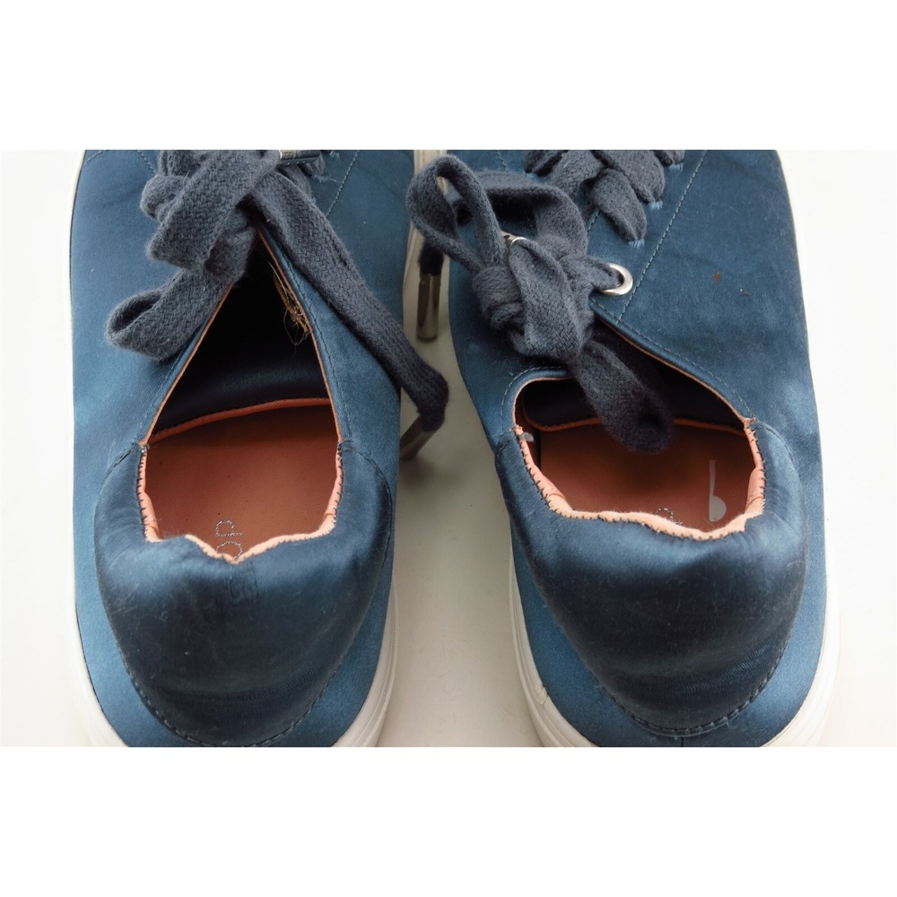 Topshop Lace Up Fashion Sneakers Blue Fabric Women Shoes 4‎ M - Picture 5 of 7